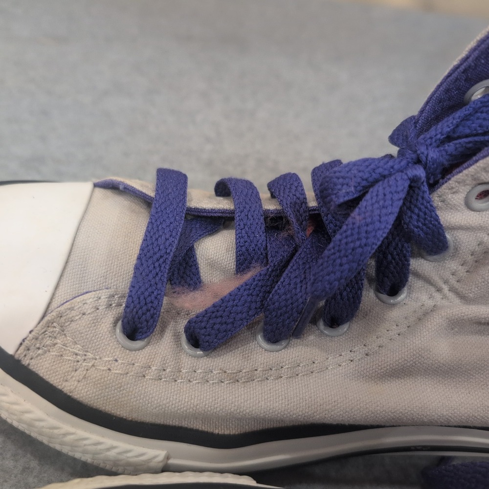 Converse Chuck Taylor All Star High Top Sneakers Gray Purple Youth Size 3 - Picture 5 of 8